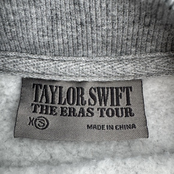 Taylor Swift The Eras Tour Heather Gray Crewneck Sweatshirt Size XS Flaws - Picture 5 of 7